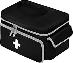 Portable First Aid Bag, Car First Aid Kit, First Aid Kit Travel Aviation, Multifunctional Medicine Storage Bag for Home-Visit Doctor Nurse First Aid, Sturdy and Durable (Black)