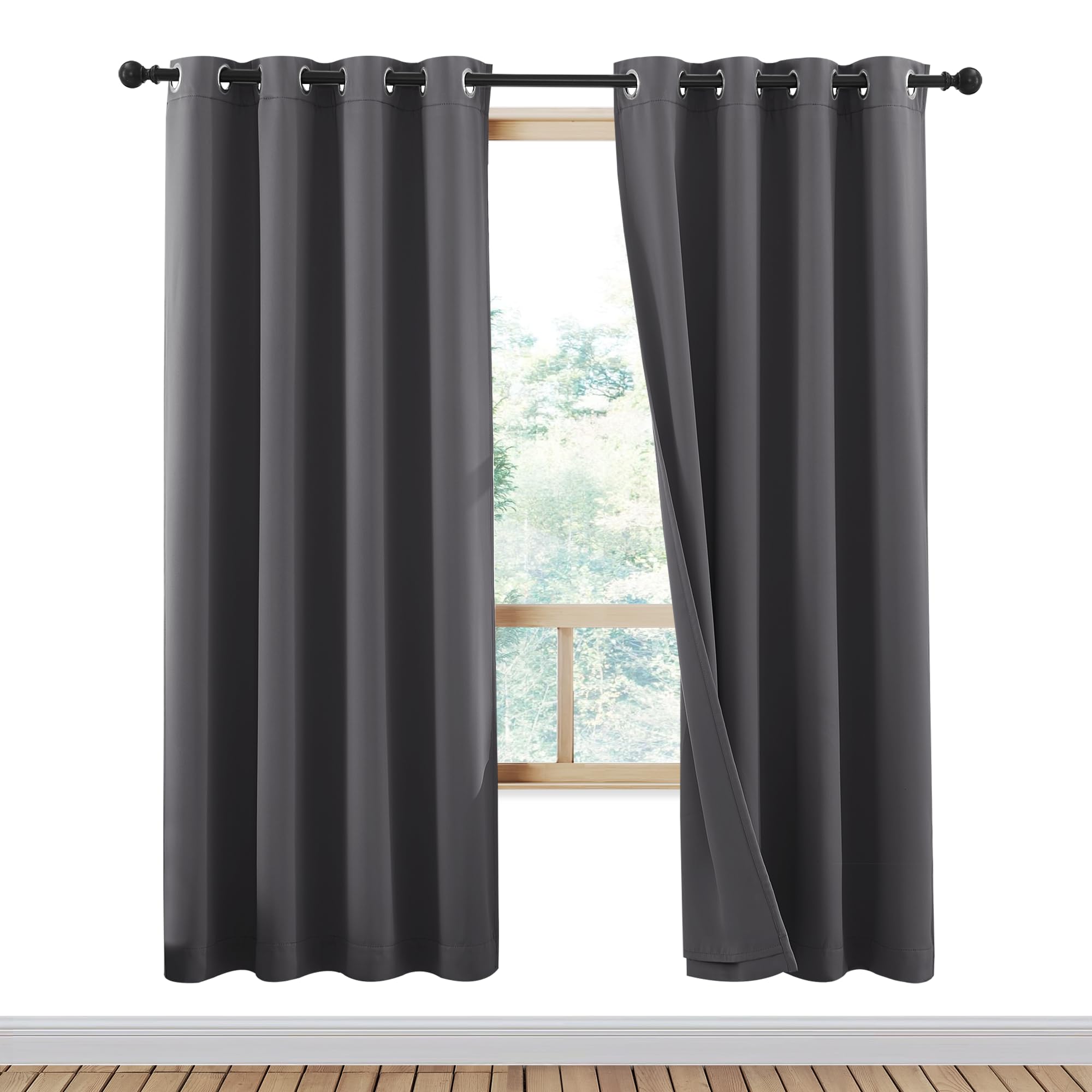 Rideaux occultants pour chambre à coucher NICETOWN gris l'ambiance parfaite pour dormir