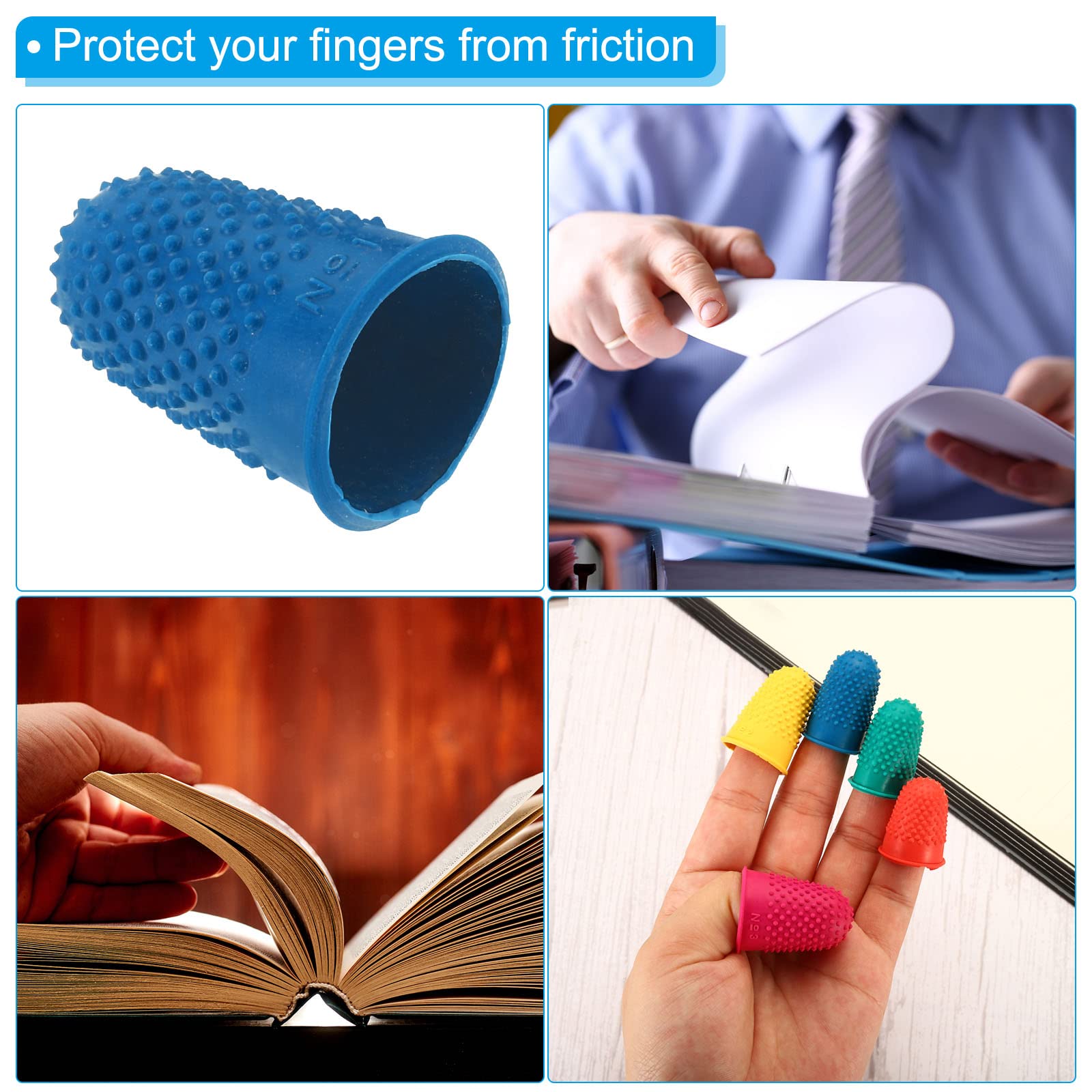 PATIKIL Protège Doigt Silicone, Embouts Caoutchouc, Protection Pouce, Coussins Protection Comptage Couture