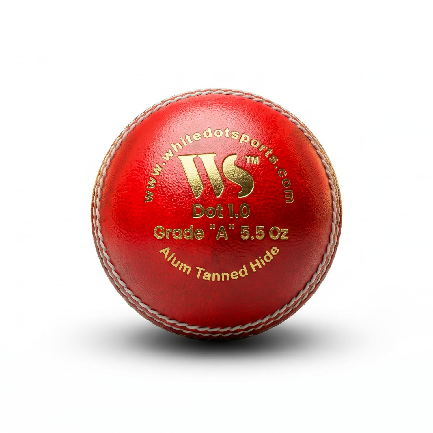 Whitedot Dot 2.1 Leather Cricket Ball, Red, Pack of 1 | Ideal for Practice and Matches, Skill Levels | Enhanced Performance and Durability |-image-15