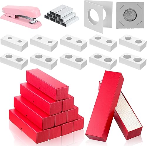 1011 piezas de suministros de colección de monedas, 1000 unidades, soportes para monedas, 10 tamaños, fundas para monedas, almacenamiento de