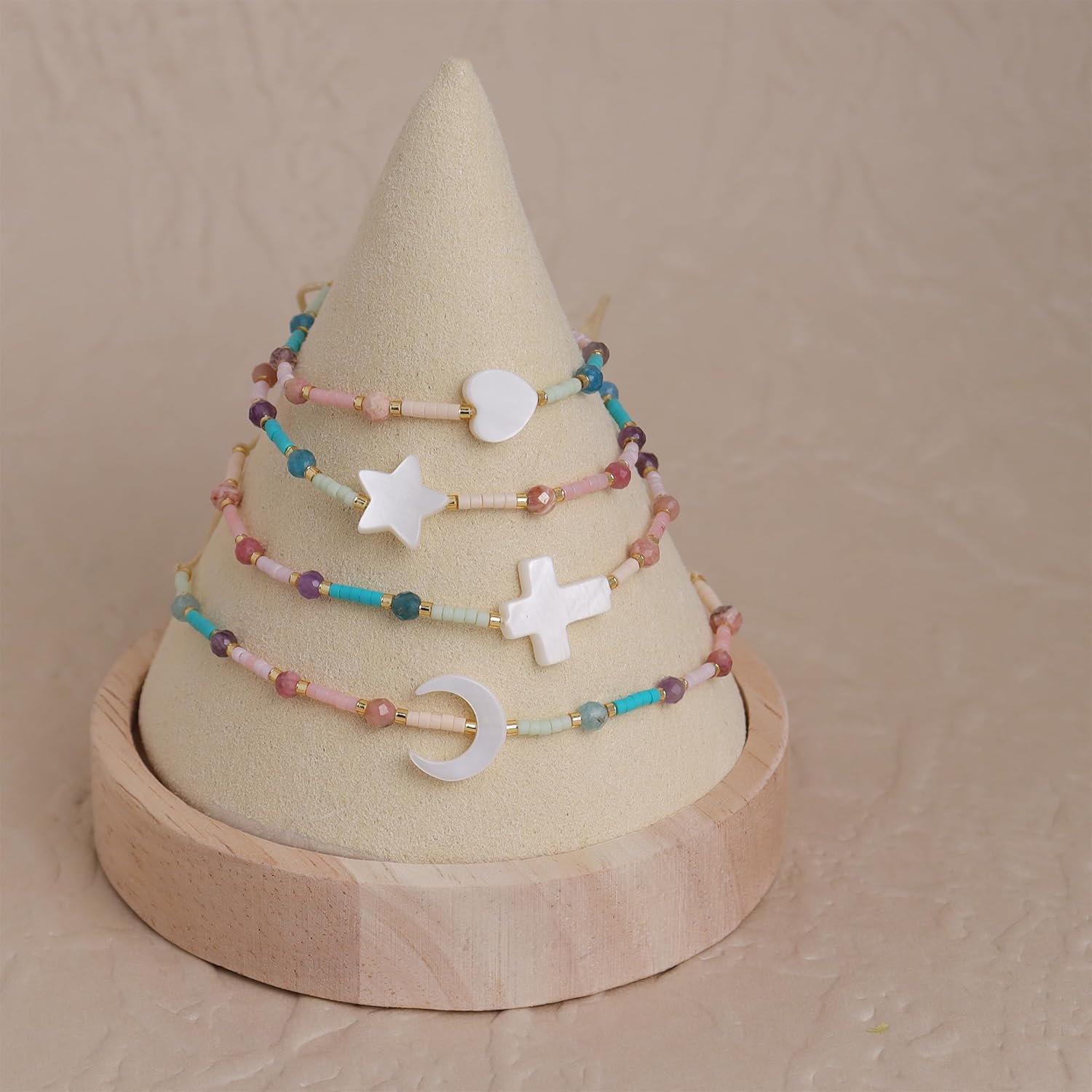 Cute Seed Bead Bracelets for Woman, Boho Colorful Rainbow Handmade Gold Beaded Bracelet Adjustable Summer Beach Jewelry Gifts - Image 3