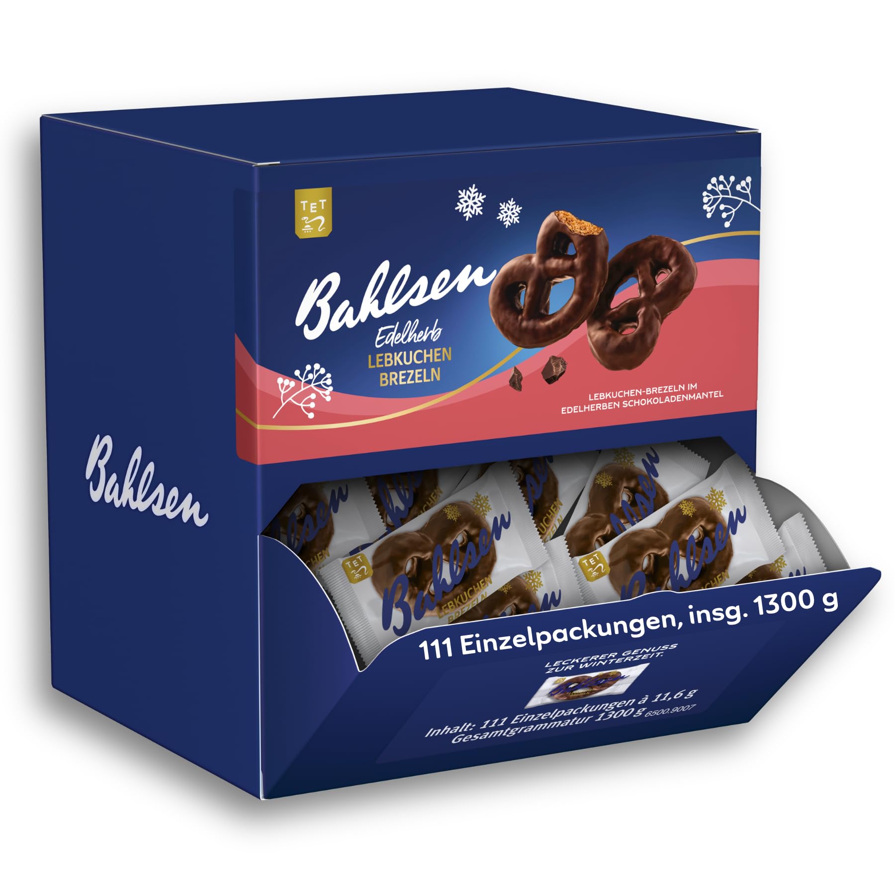 Bahlsen Lebkuchen-Brezel, 1er Pack Thekendispenser, Lebkuchen in Brezelform mit Schokolade, einzeln verpackt (1 x 1,3 kg)