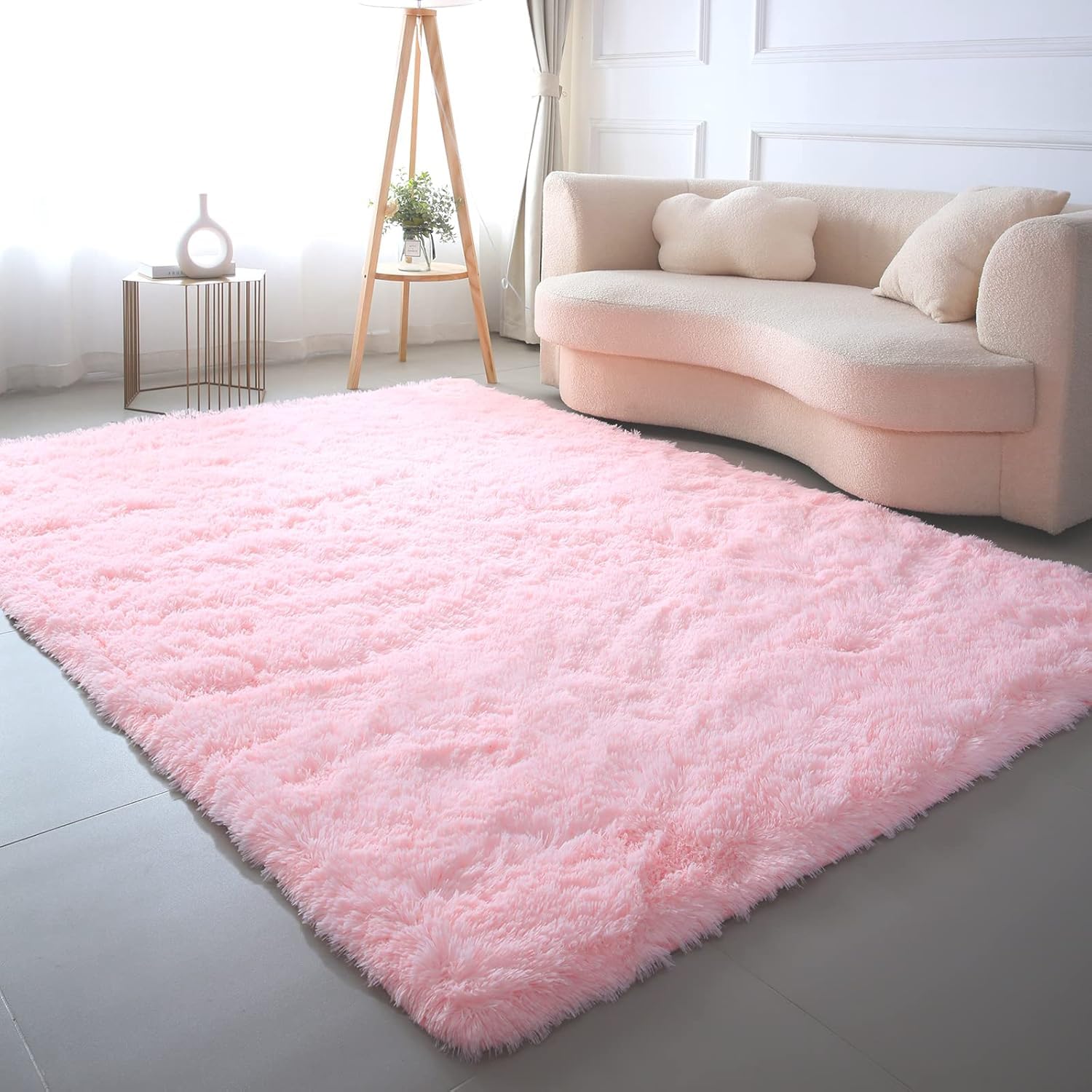 Bestash Alfombra Salon,Alfombras de Habitacion,Grande Alfombra Dormitorio Modernas Antideslizante Alfombra Pelo Largo,Tapete Quarto Carpet Rugs Niña/Juvenil/Adulto(Rosa,200 * 300cm)