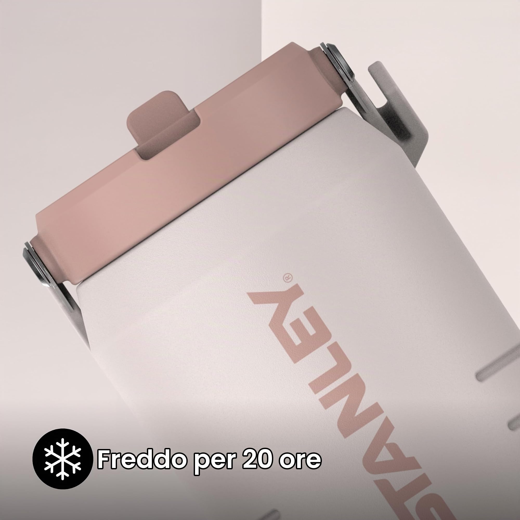 Stanley 1913 Iceflow Flip Straw 2.0 Jug 1.9L - Rose Quartz | 20 Ore Di Freddo - 4 Giorni Di Freddo - A Prova Di Perdite - Borraccia Acciaio - Senza BPA - Lavabile In Lavastoviglie