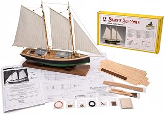 Midwest Sharpie Schooner Model Ship Kit, 1:32 Scale – Wooden Sailing Ship Building Kit for Adults – DIY Woodcraft Assembly Kit