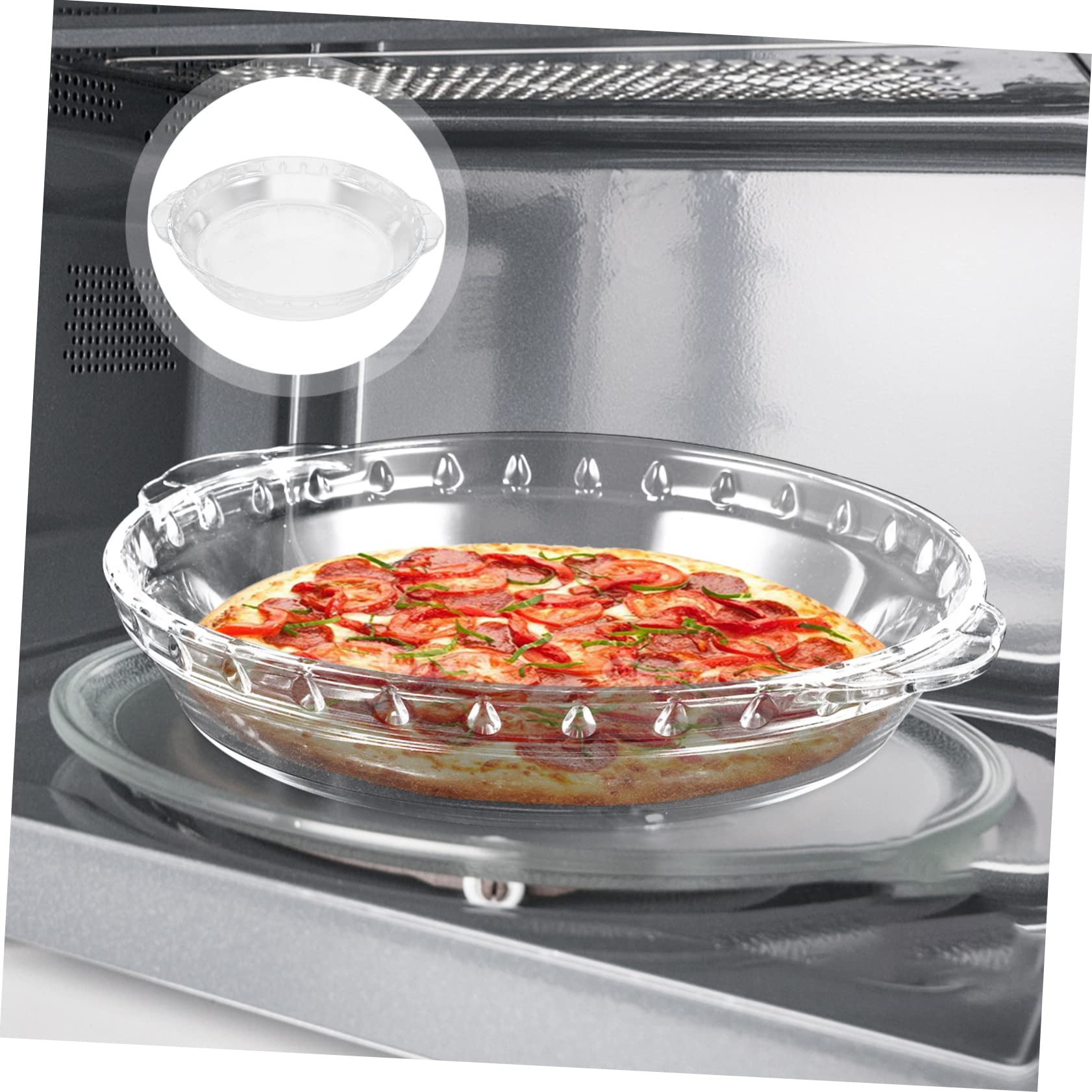 Fuente para Hornear de Vidrio Transparente Doble Asa 9 Pulgadas