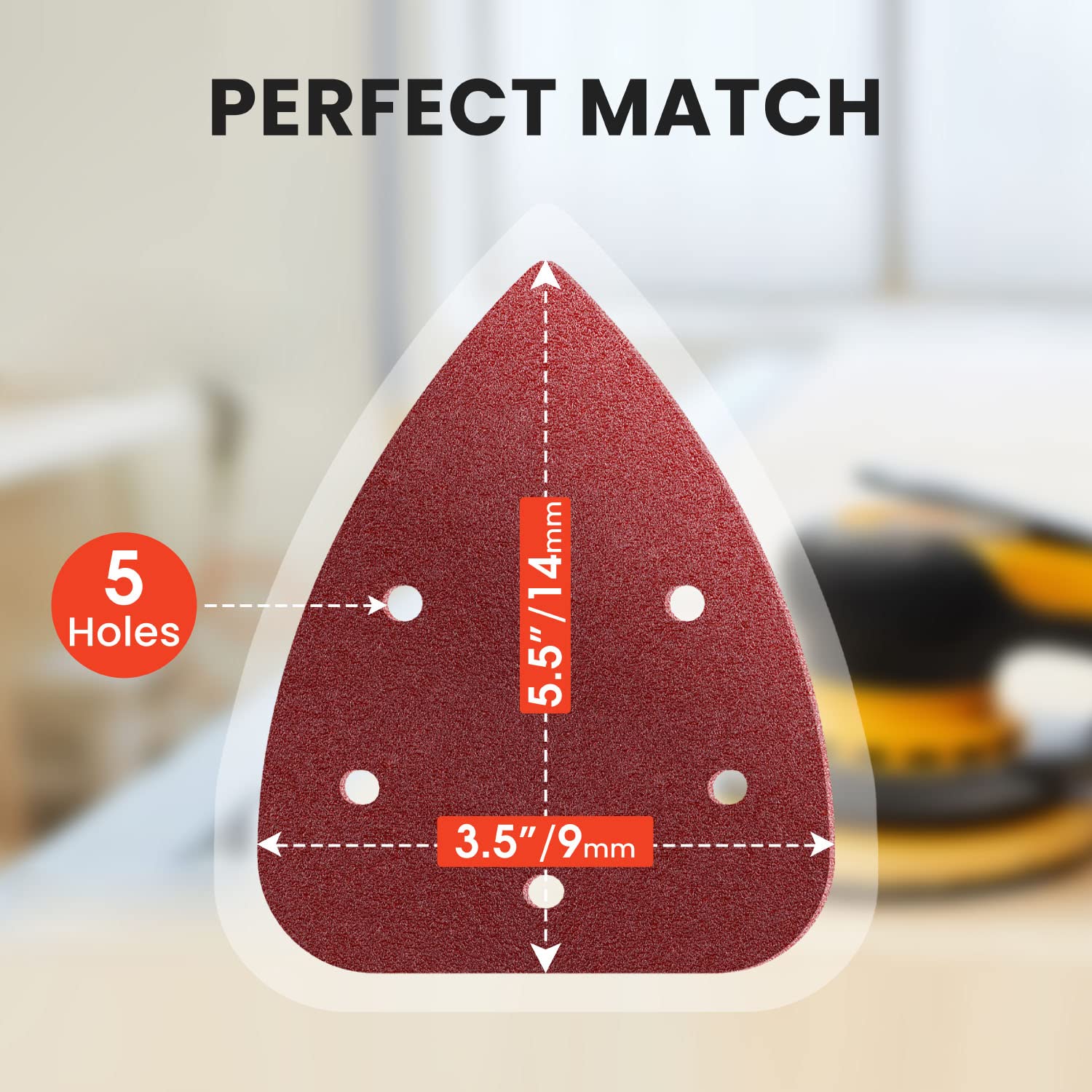 YOUNGTEC Mouse Detail Sander Sandpaper Sanding Paper Assorted 40/80/120/180/240 Grits (50pcs Mouse Sandpaper) - - 