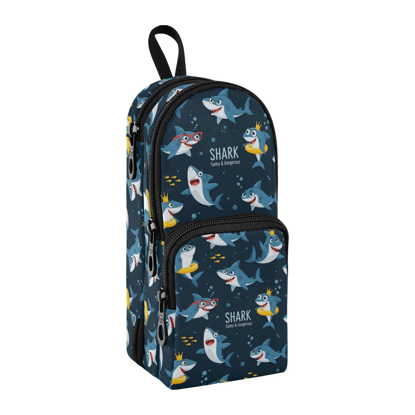 Shark Pencil Case Ocean Animal Cute Portable Stationery Bag for School Teen Girl Boy Men Women Backpack Type Large Pencil Case