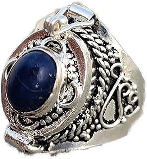 Lapis Lazuli Ring, Poison Box Ring, September Birthstone Ring, Blue Lapis ~ Gemstone Ring, Locket Ring, Openable Ring, Designer Poison Pill Box, Unisex Gift Ring, Handmade Ring, Lapis Lazuli Jewelry
