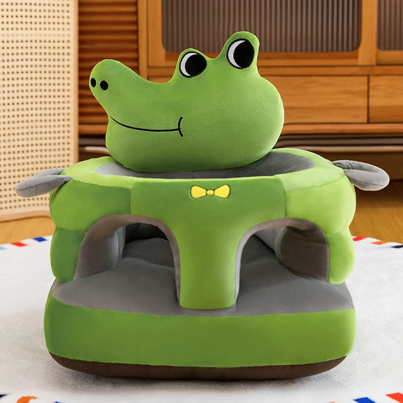 Alomejor Seggiolino per Bambini in Peluche con Adorabile Disegno di Animali dei Cartoni Animati per Esercitarsi in una Seduta per Neonati e Bambini Piccoli (GREEN)