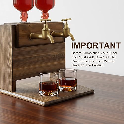 Miniatura 5 de Juego de dispensador de whisky personalizado para hombres, dispensador de licor grabado de madera con nombre en relieve para el hogar, bar, pub,