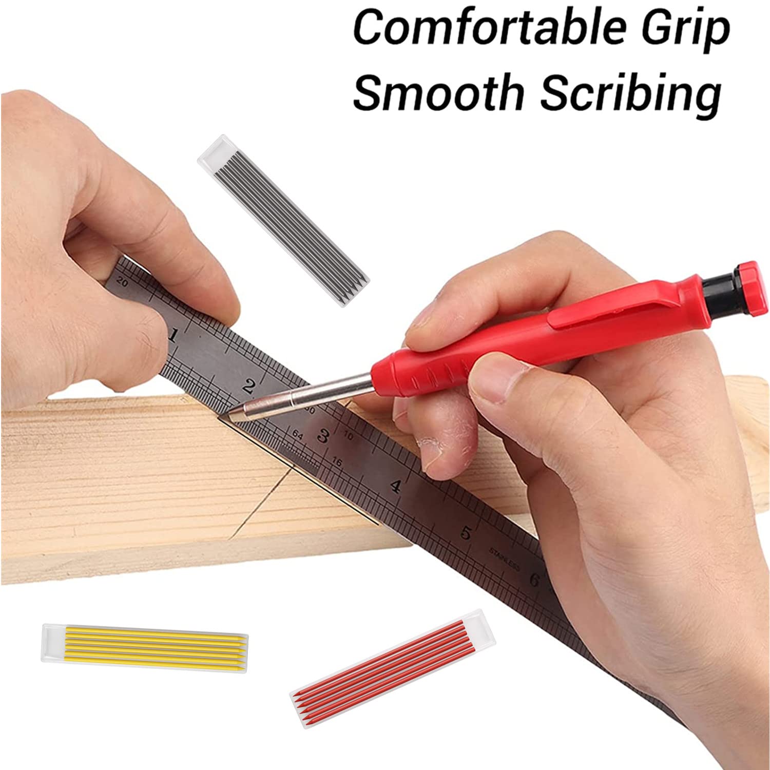 Matite Ovali Da Carpentiere BullTek - Confezione Da 4 HB 176mm Per Legno E Muratura - Foto 5