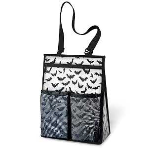 Ourtheme Black Bats Portable Shower Bag for Travel Gym Camp Beach Tote Shower Caddy Bags Hanging Toiletry Organizer