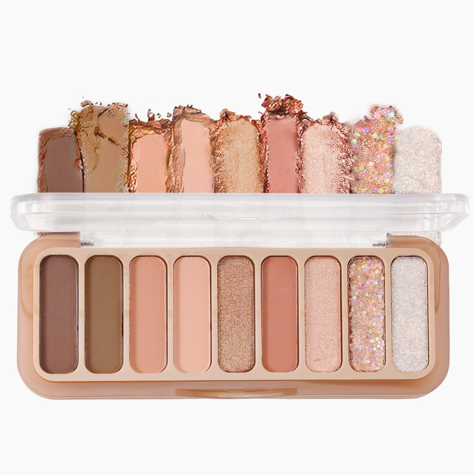 9 Colors Eyeshadow Palette Makeup - Matte Shimmer Glitter Eye Shadow,Ultra-Blendable,Flawless & Natural Long-Lasting,Neutral Eyeshadow Palette.(#01Peach Color)