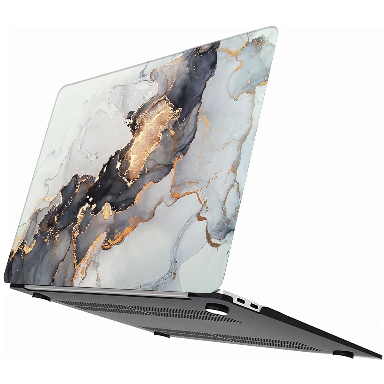 MOKASE Custodia per MacBook Pro 16 Pollici 2026-2021 Rilascio M5 A3429 A3428 M4 A3403 A3186 M3 A2991 M2 A2780 M1 A2485, Custodia Rigida in Plastica Protettiva Gommata & Copritastiera, Black Gold