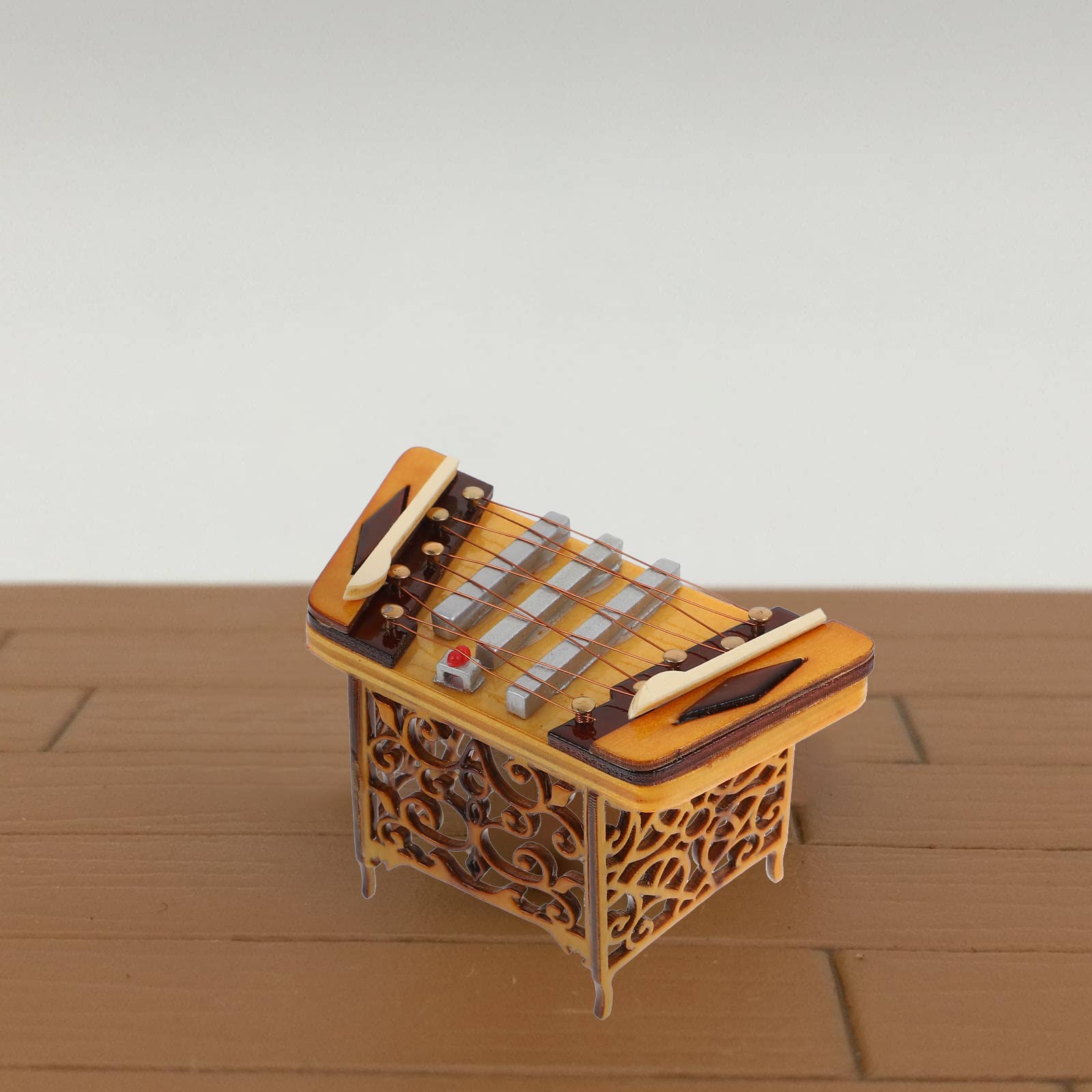 1 Satz Dulcimer-modell Mini-hackbrett-spielzeug Miniatur-instrumentenmodell Chinesisches Hackbrett Sammlerstück Hackbrett-tischdekoration Einzigartig Präzisionsinstrument Hölzern