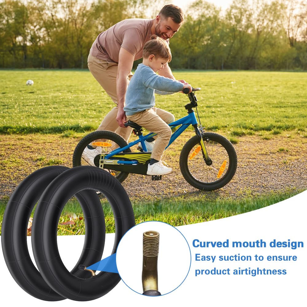 2 tubi per passeggino da 12 pollici, 12 1/2" x 2 1/4", tubo interno per bicicletta con valvola angolare 45°, inclusi tubi a doppio spessore per bicicletta per bambini, pneumatici per bambini,