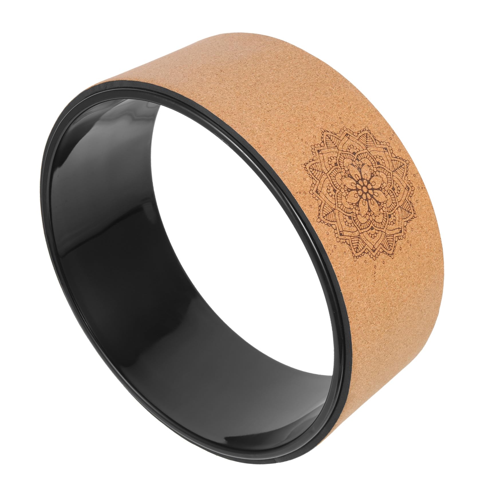 Rueda de Yoga Antideslizante de Corcho Natural, Rueda de Masaje Espalda, Rodillo de Entrenamiento para Flexión Dorsal, Accesorio Fitness para Pilates y Estiramientos