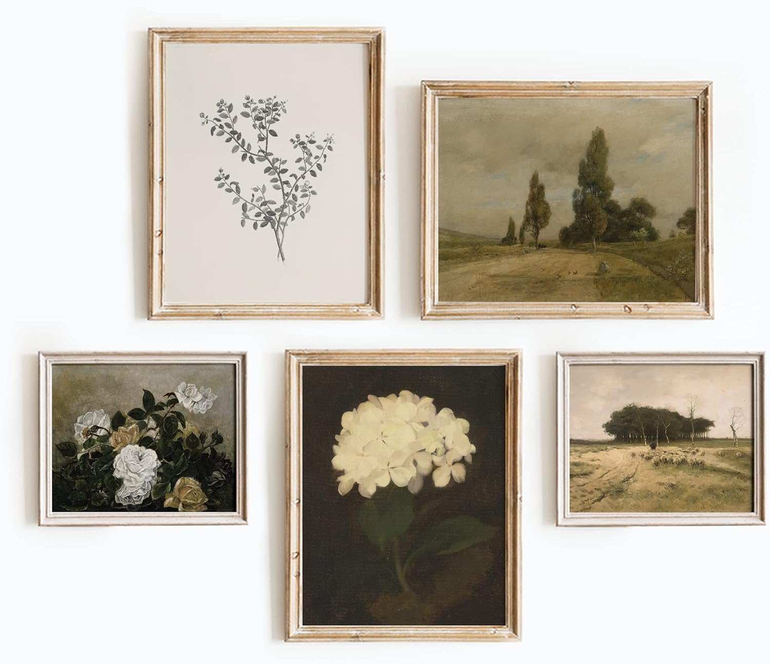 Set 5 French Country Decor Gallery Wall Art Landscape