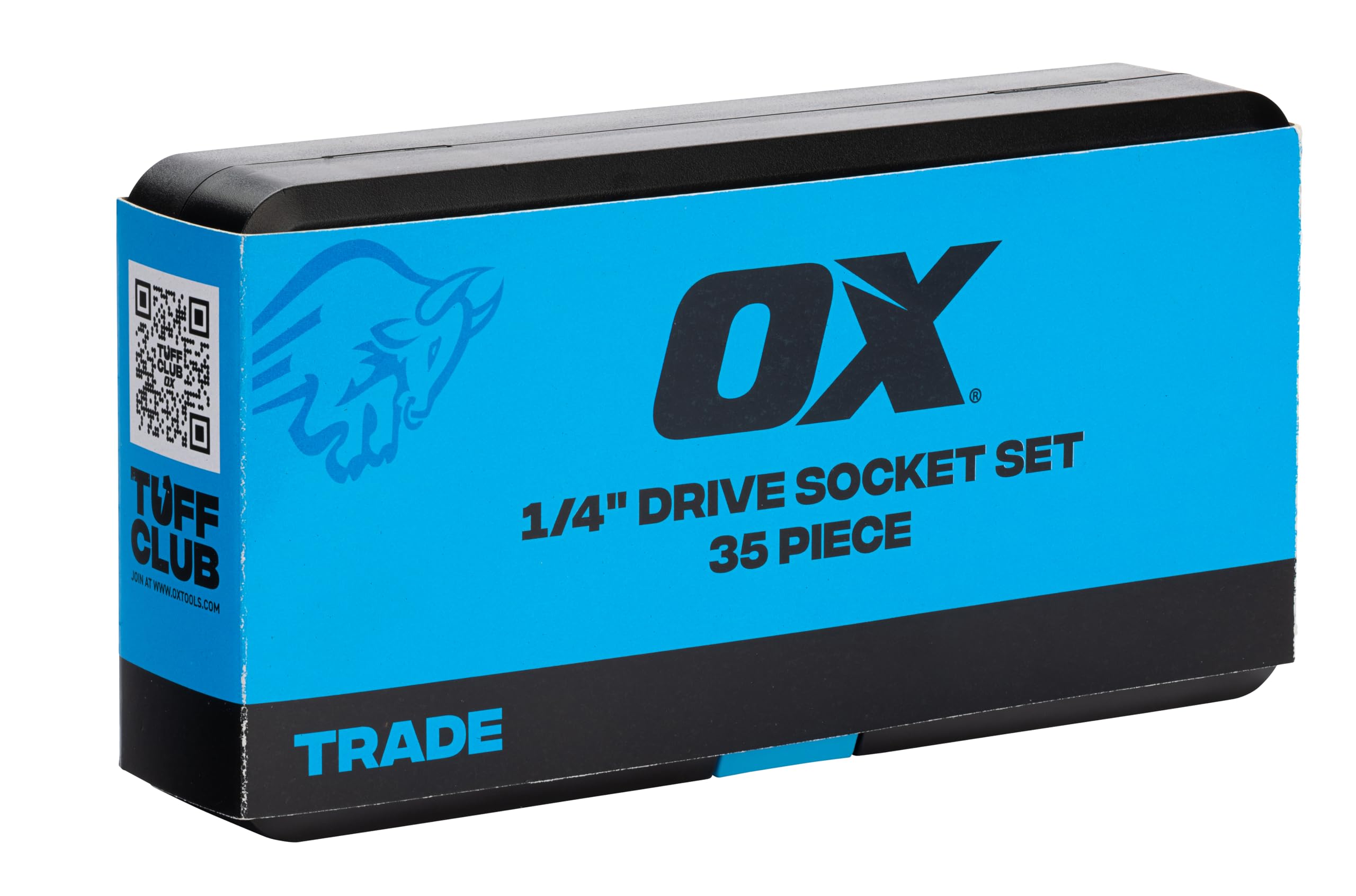 OX Trade - Juego de llaves de vaso de 1/4 pulgadas, juego de 35 llaves de impacto métricas con mango de trinquete 72T, barra de extensión, juntas universales para reparación de automóviles, bicicletas