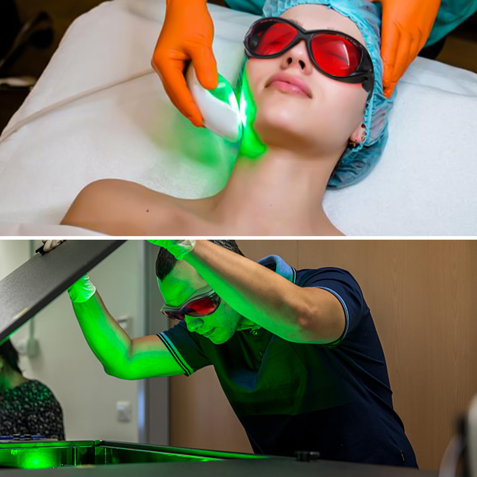 UpaClaire Safety Goggles Blue Light Green Light Violet Light Safety Blocking Glasses, Red colour - Image 4