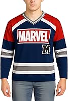 Marvel Men's Long Sleeve Hockey Jersey - Spider-Man, Punisher & Mickey Mouse Graphic Mesh Jersey S-XL