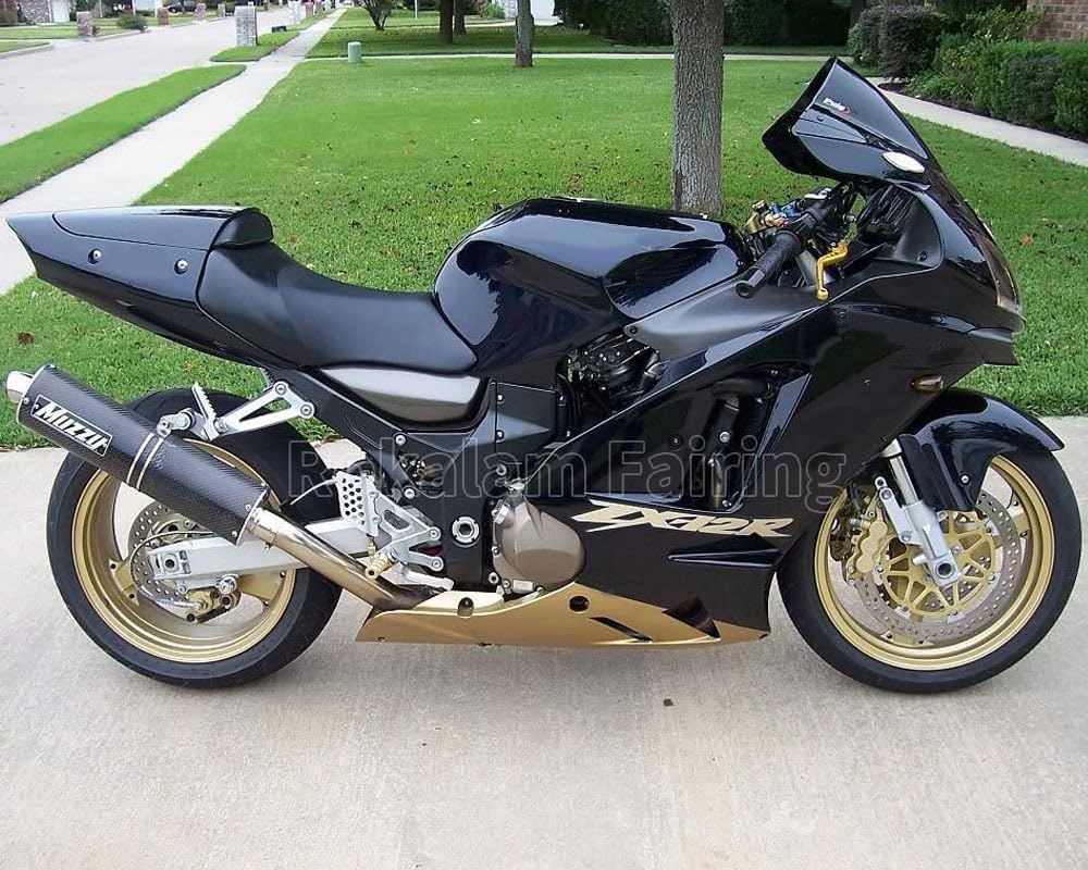 ★DMN！ Złote czarne owiewki do Kawasaki Ninja ZX-12R 2002-2006