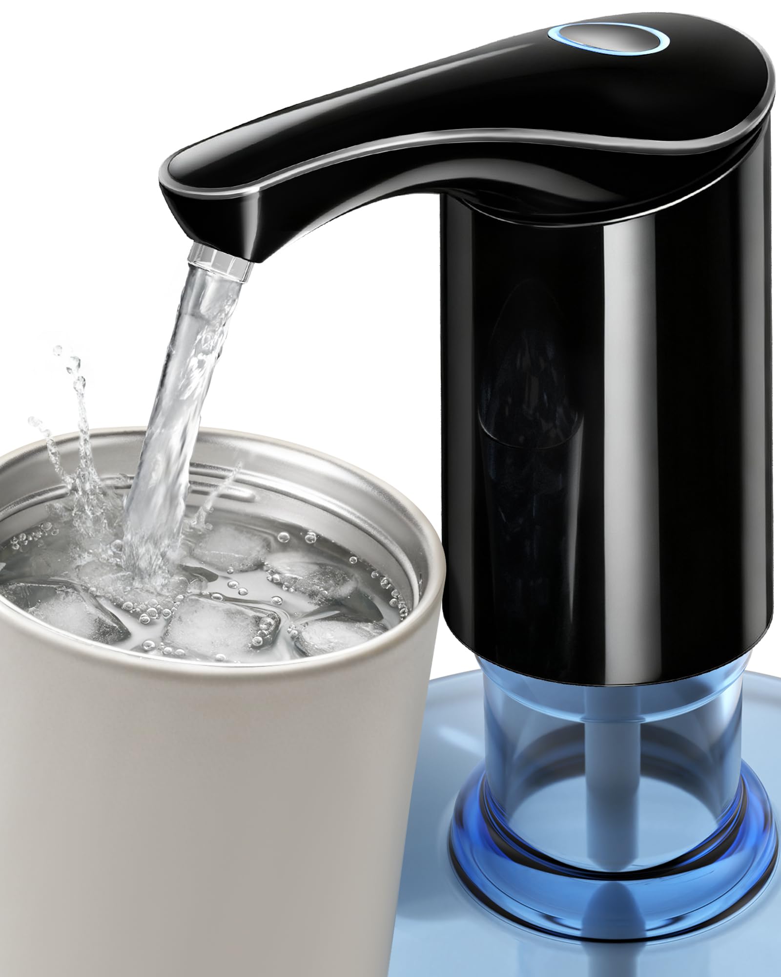 【Höchste Leistung】Wasserspender für 5-Gallonen-Kanister, Elektrische USB-C Wasserpumpe Flasche Flüsterleise, Tragbare Automatische Trinkpumpe Wiederaufladbar, Perfekt für die Weltmeisterschaft