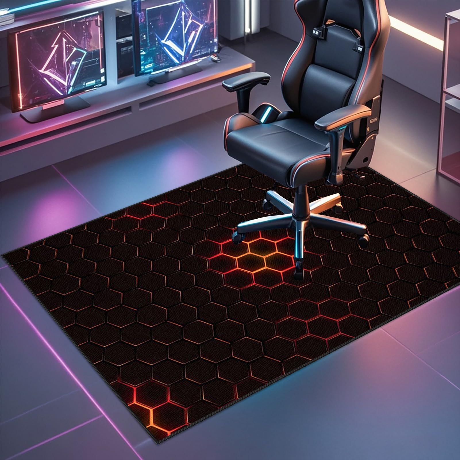 Tapis Chaise de Bureau Gaming Antidérapant 180 x 200 cm