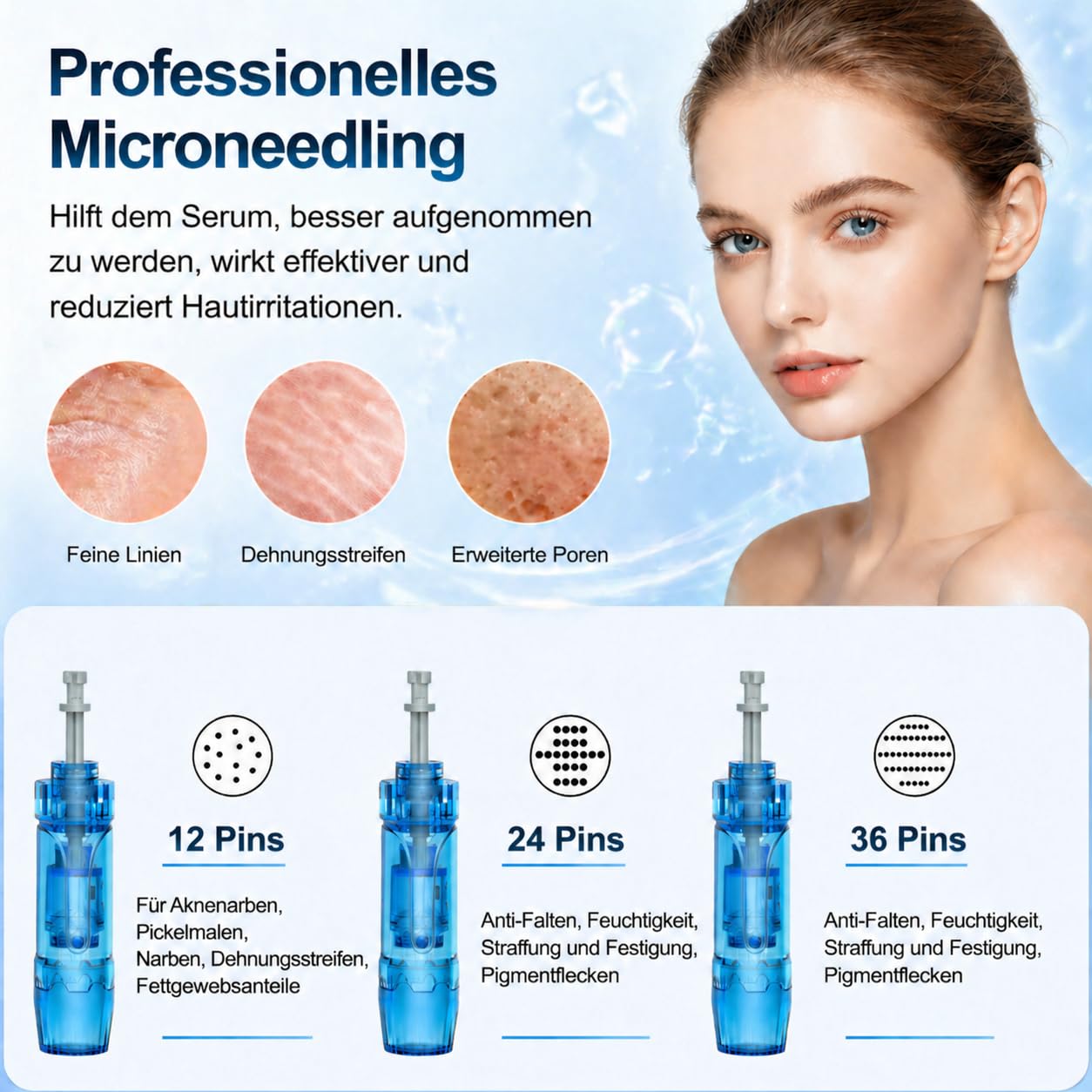 Dr.pen M8S Microneedling Pen Professioneller Dermapen mit 22 Ersatzkartuschen Kabelloser Microneedling Pen Einstellbares Microneedling-Gerät für die Hautpflege