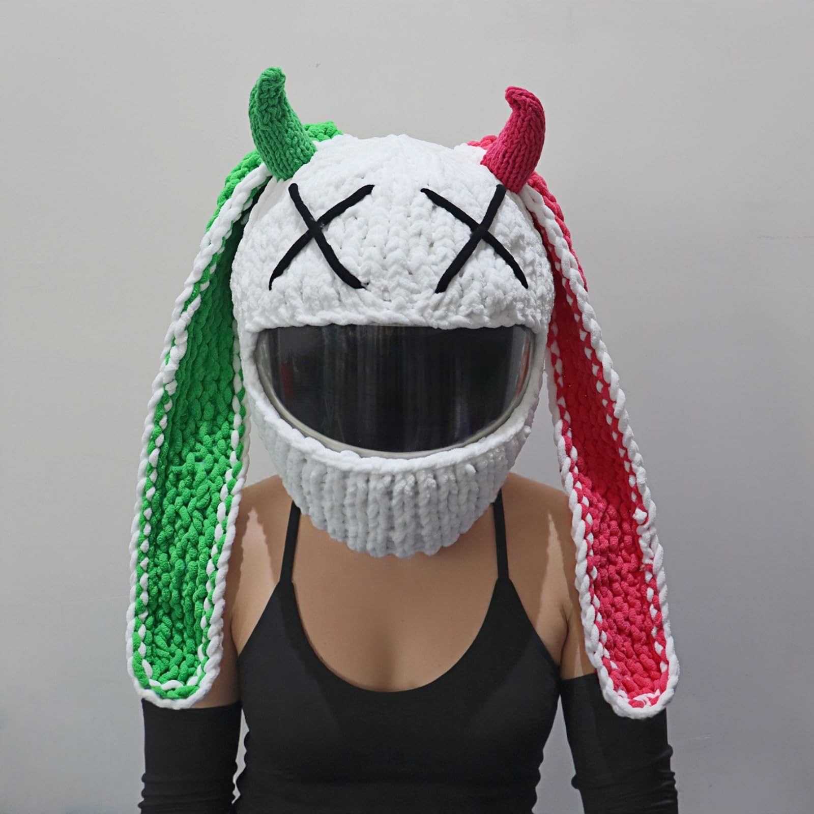 Fodera elastica per casco invernale con motivi divertenti copertura completa della testa per sci moto ingranaggi esterni protezione durevole caschi protezione antigraffio