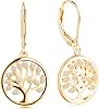 JO WISDOM 925 Sterling Silver Cubic Zirconia Tree of Life Earrings