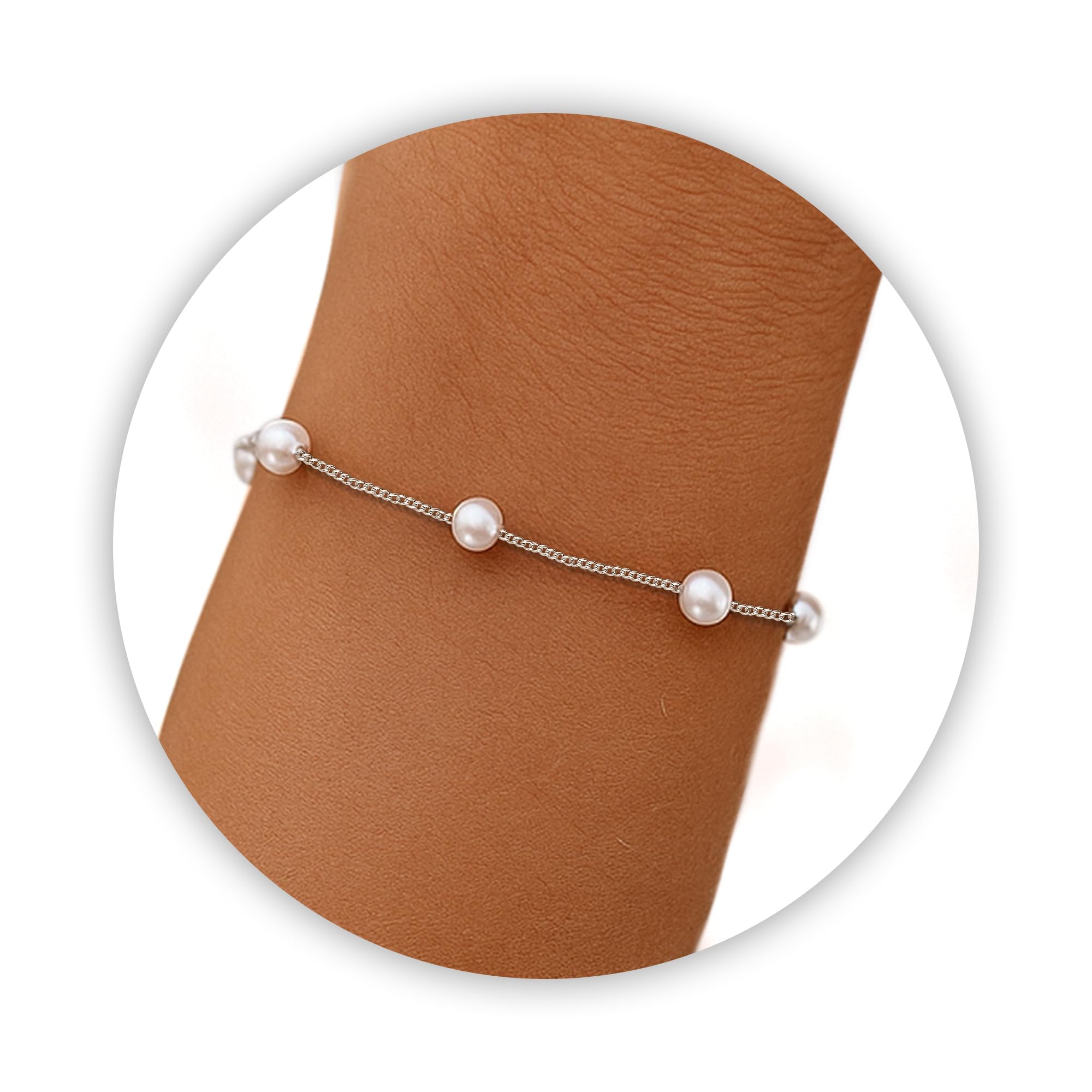DAYANEY Pearl Bracelets for Women Gold Bracelet Silver Pearl Jewelry