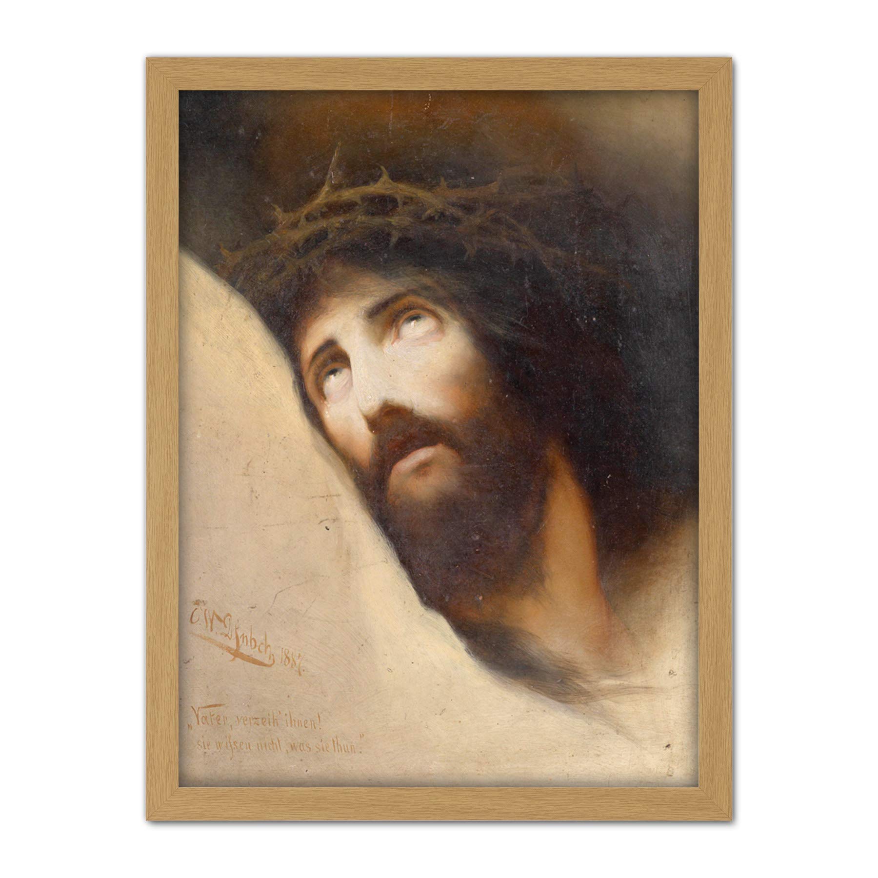 Artery8 Diefenbach Father Forgive Them Christ Painting Artwork Framed Wall Art Print 18X24 Inch