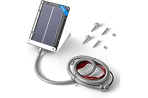 6-Volt Solar Panel for Deer Feeder with Adjustable Mounting Bracket and Alligator Clips; Waterproof