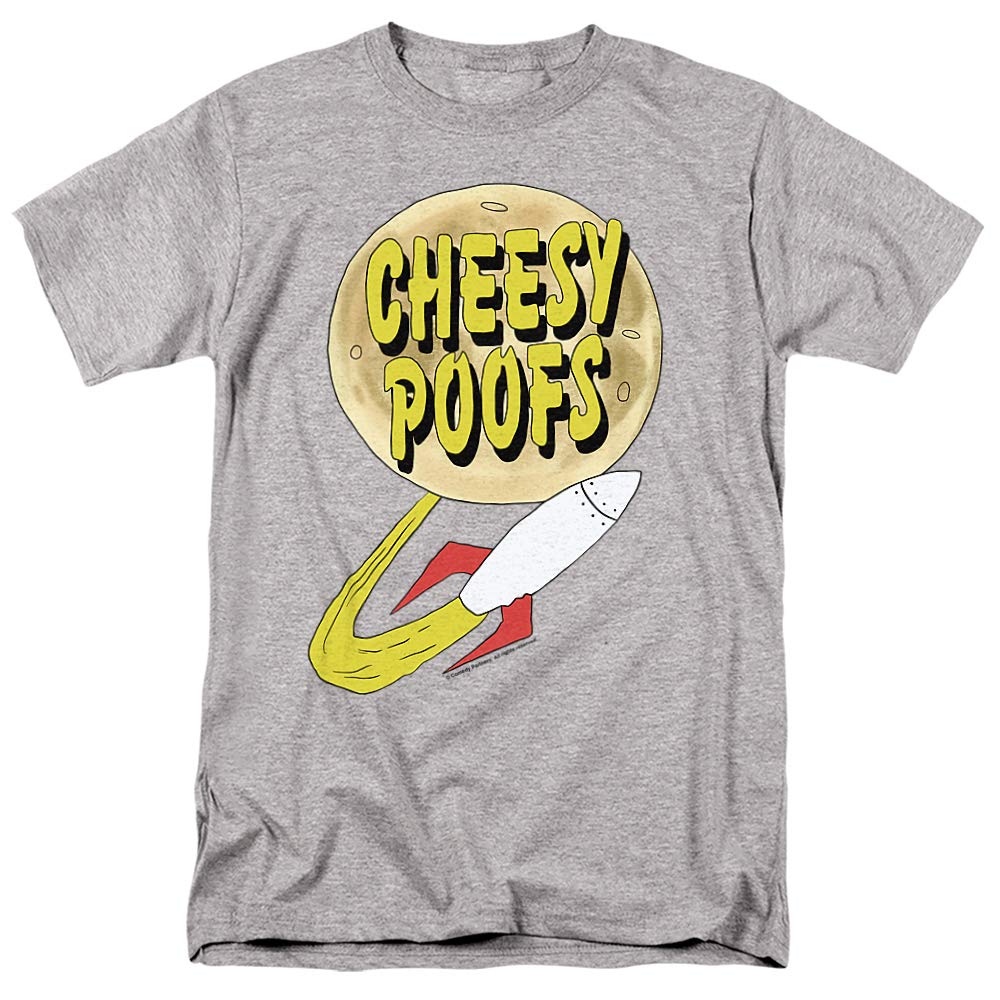 South Park Cheesy Poofs Unisex Adult T-Shirt, Athletic Heather, Large