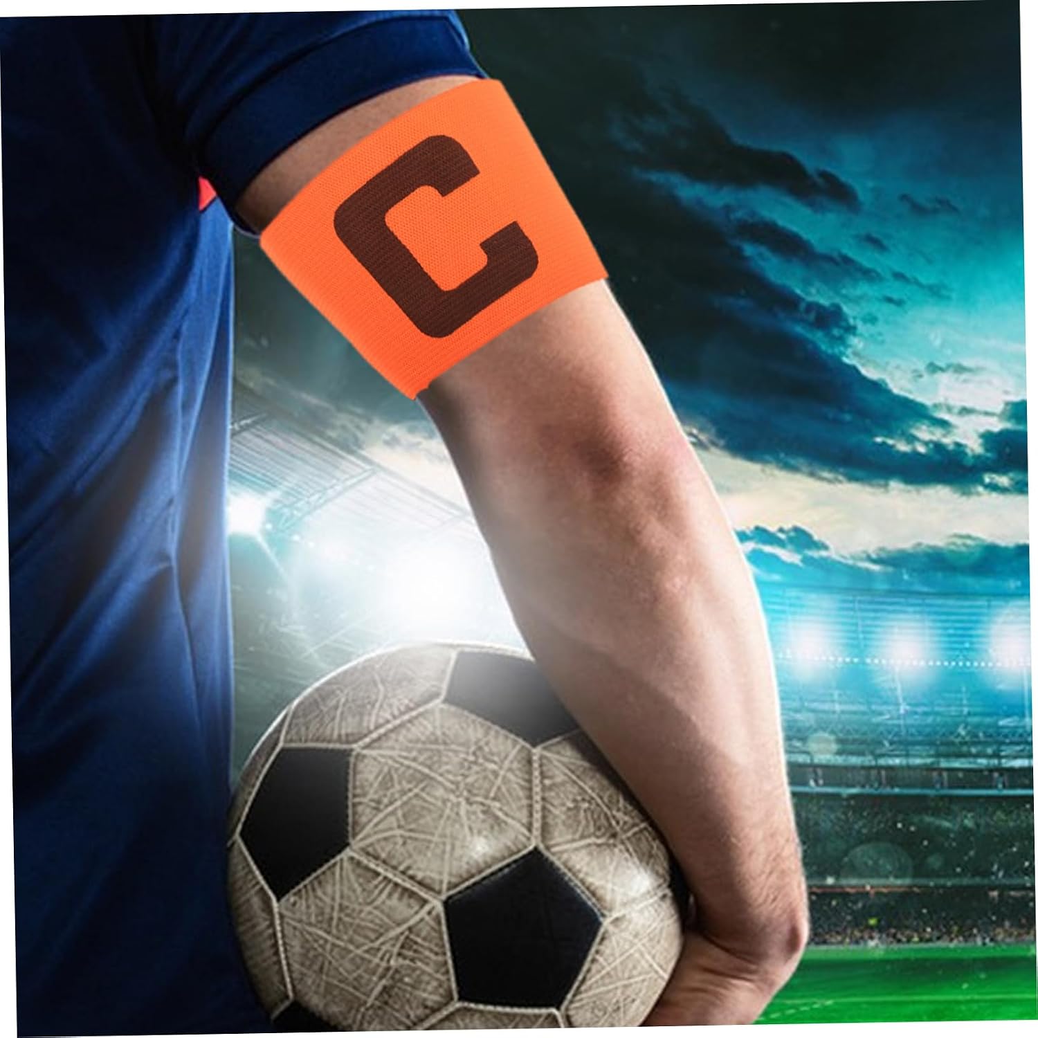 4pcs Football Captain Armband Wear-Resistant Team Captain Mark Band Easy to Apply Adhesive Design for Soccer and Sports Teams