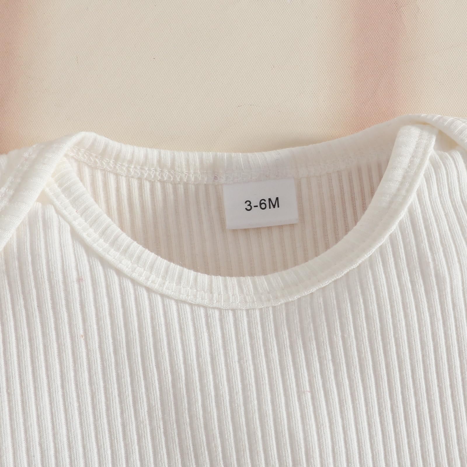 Conjuntos Falda Para Niña Recién Nacida Blusa de Manga Corta y Falda con Tirantes y Lazo Ropa de Verano Para Niña Bebé — view 4