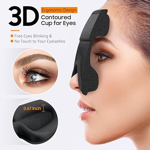 Miniatura 4 de Máscara para dormir, paquete de 2 antifaz de alta calidad para dormir, oscurecimiento total, comodidad suave superior, máscara de dormir de diseño