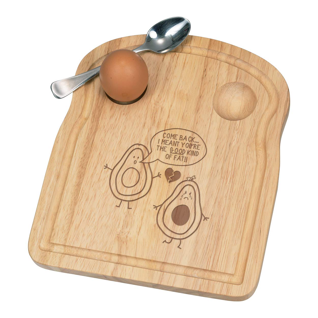 Avocado The Good Kind of Fat Breakfast Dippy Egg Cup Board Wooden Easter