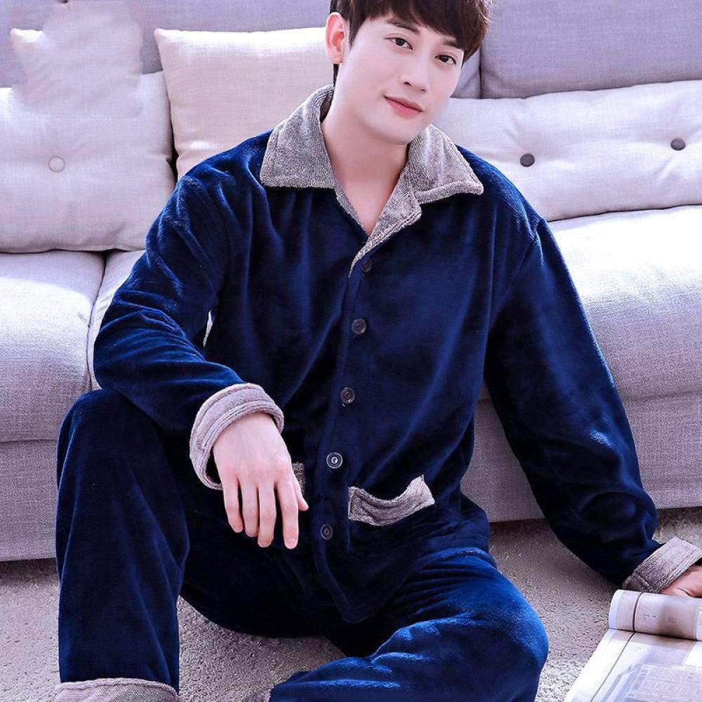 Amazon.co.jp: WEILEAパジャマセット男性用、ブルーウィンターコーラル