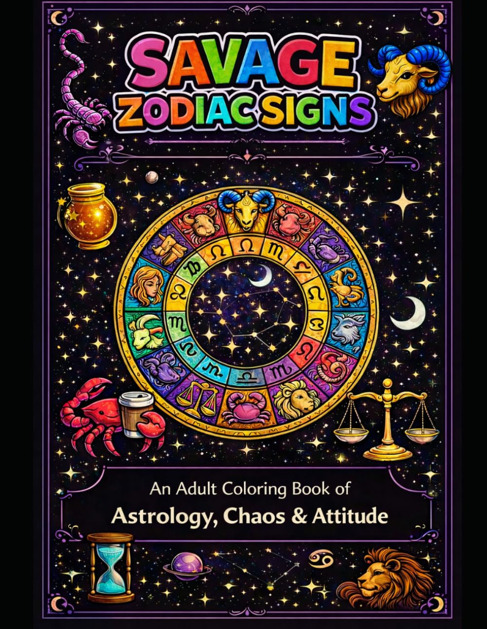 Savage Zodiac Signs: An Adult Coloring Book of Astrology, Chaos and Attitude (The Savage Stress Relief Coloring Series)