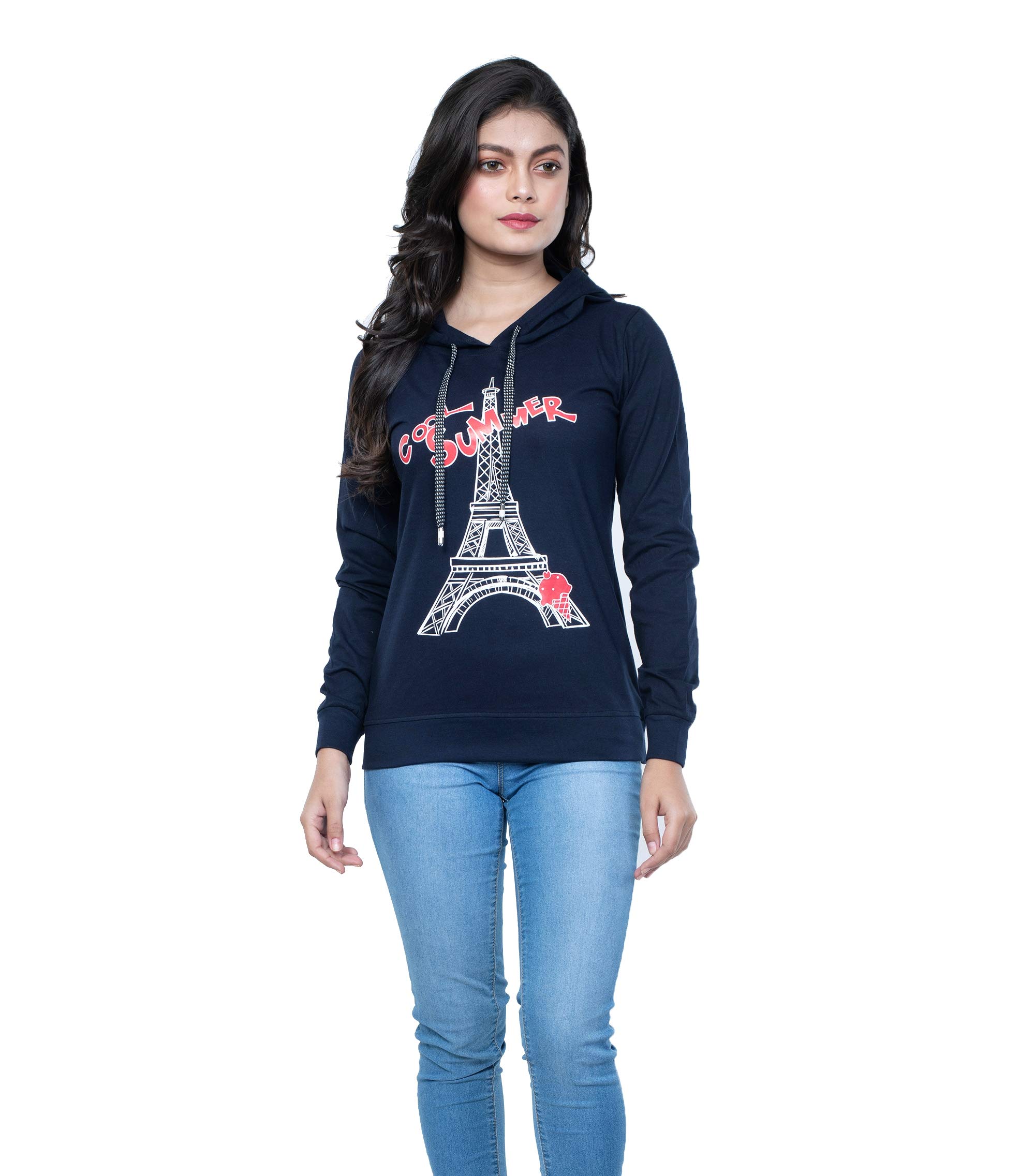 style club Women's Cotton Hooded Neck Regular Fit Hoodies (_Dark Blue_Large)-picture-25