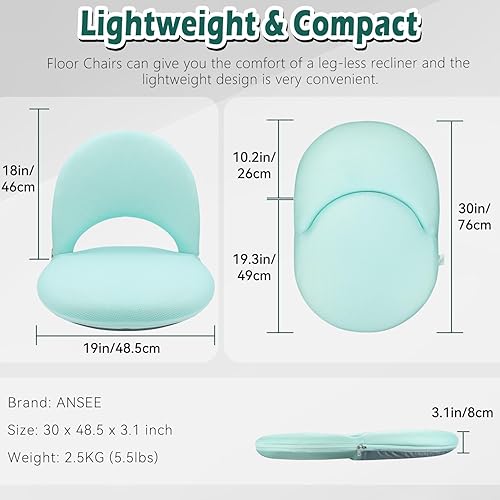Miniatura 2 de Silla de suelo, silla plegable acolchada para juegos, asiento de piso ajustable de 5 posiciones con soporte de respaldo para niños y adultos, ideal