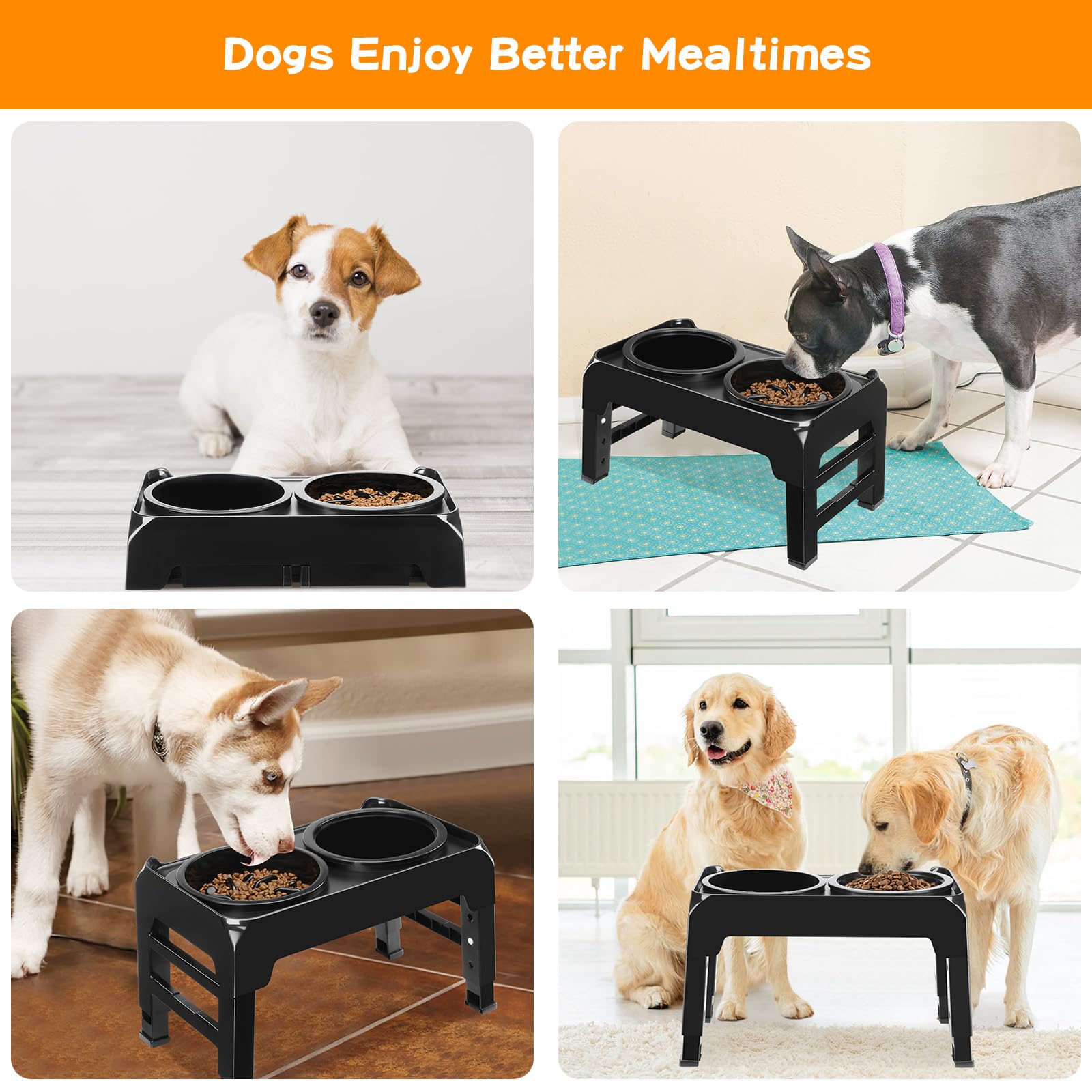 COMESOON Slow Feeder Dog Bowl, Slow Down Eating Anti-Choking Bloat Stop Maze Design Dog Dishes Fit for COMESOON Bowl Stand DB-G03/DB-B03, Black - image 6