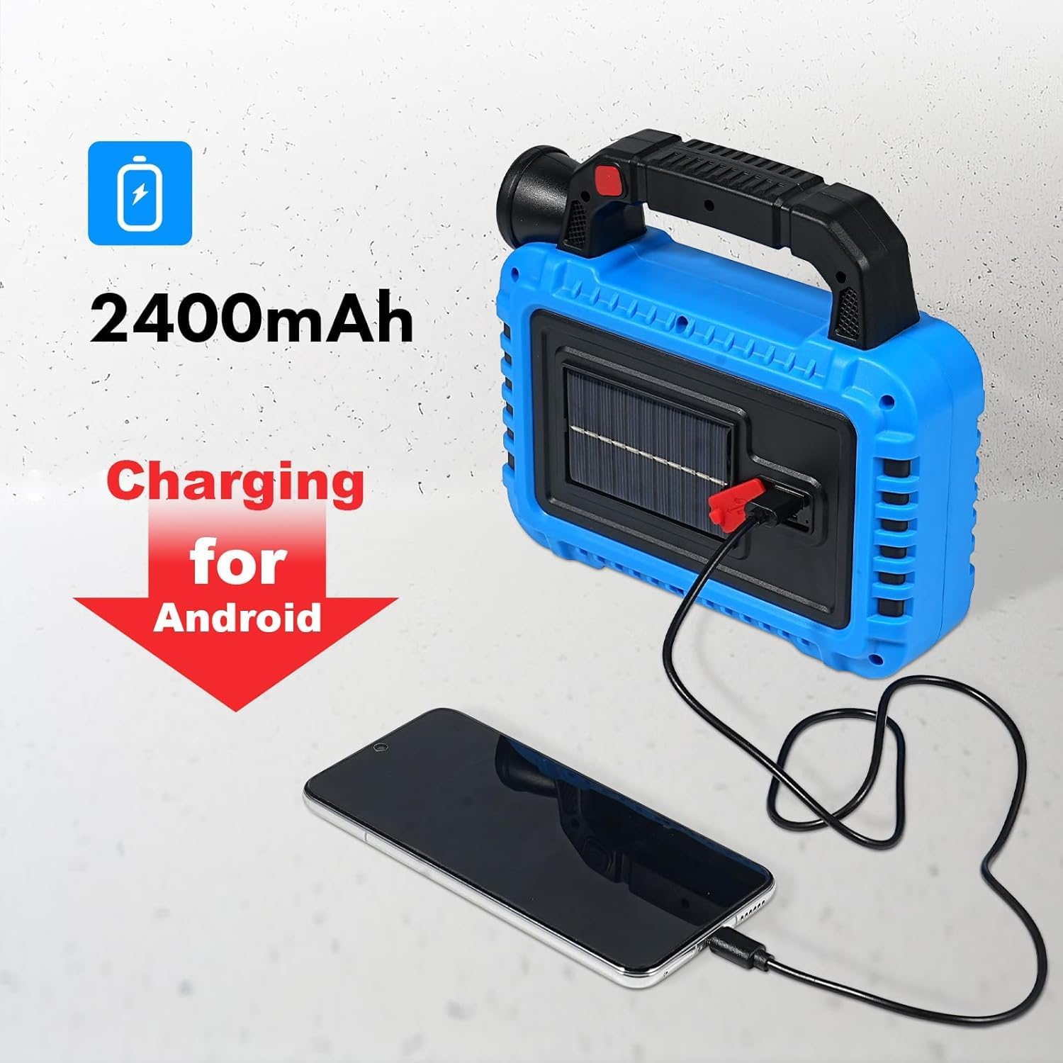 Portible Solar Multifunctional Lamp | 3-in-1 COB LED Camping Lantern with USB & Solar Charging | Waterproof Emergency Work Light for Outdoor Camping, Hiking, and Power Outages 3