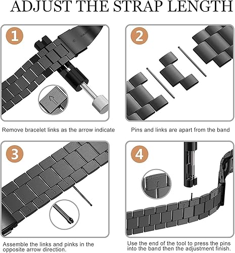 Miniatura 4 de FitTurn Bandas compatibles con Xiaomi Haylou Solar LS05 Correa de reloj de acero inoxidable de metal de repuesto clásico duradero sólido accesorio