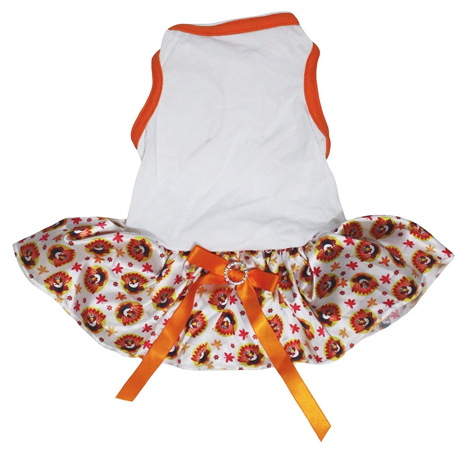 Pet supply robe Thanksgiving pour petit chien vêtement de fête motif dinde blanche imprimé