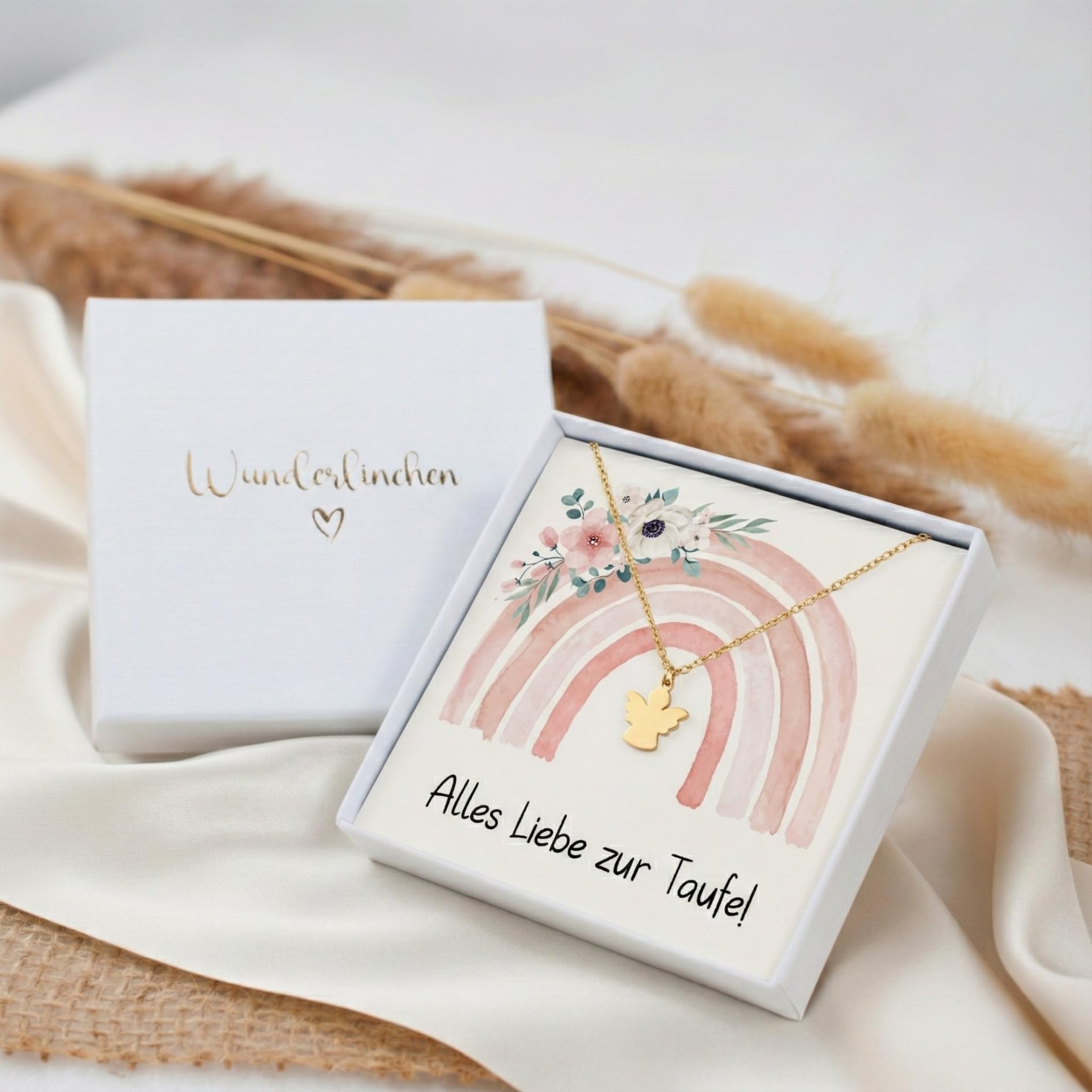 Schutzengel Kette ｜Geschenk zur Taufe ｜Geschenk Patenkind｜Halskette Kommunion｜Taufkette ｜Taufgeschenke für mädchen